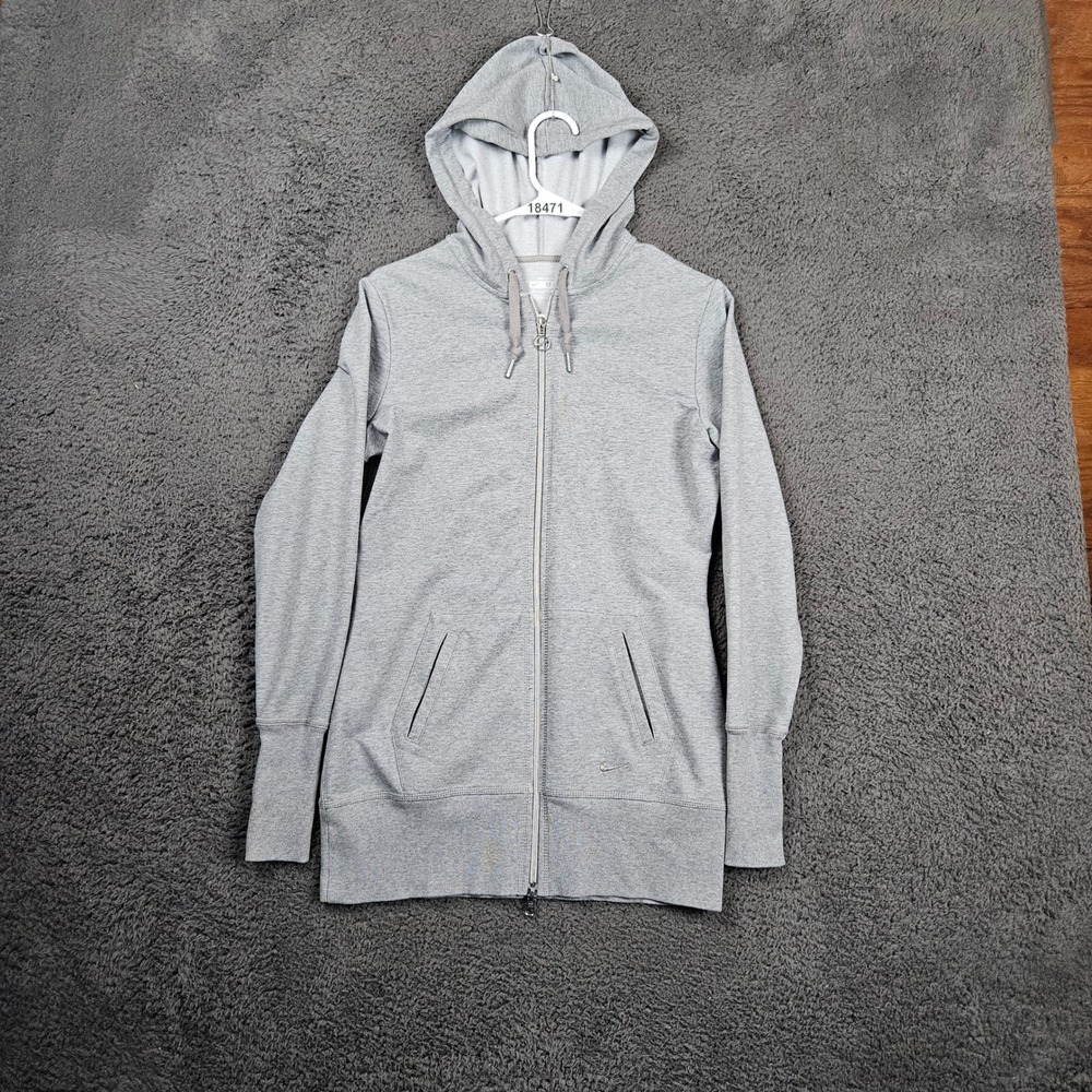 Nike Dri Fit Full Zip Hoodie Athletic Workout‎ Grey Women's Medium